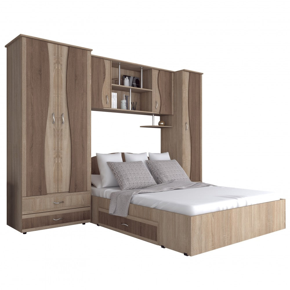 Dormitor Tineret cu D2 - Sonoma/Trufe
