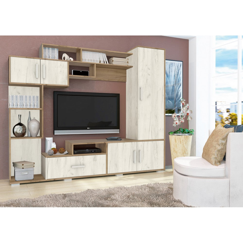 Set mobila living Pekin ro 210x40x179 cm, k003/k001 stejar