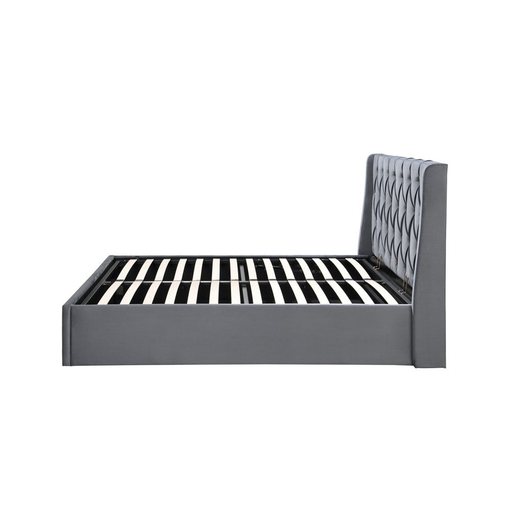 Pat tapitat Prestige 1 180x200 spatiu de depozitare culoare Gri