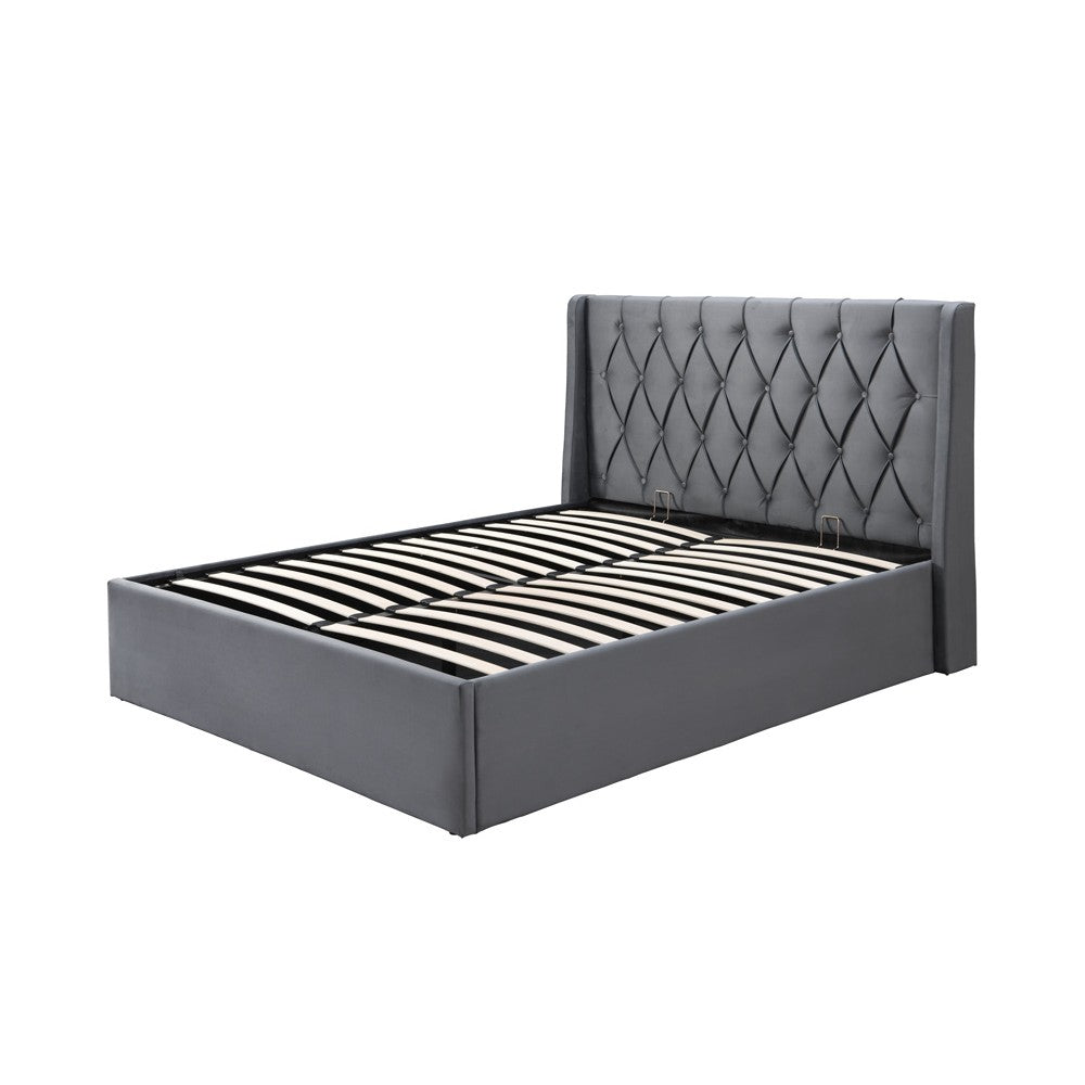 Pat tapitat Prestige 1 180x200 spatiu de depozitare culoare Gri