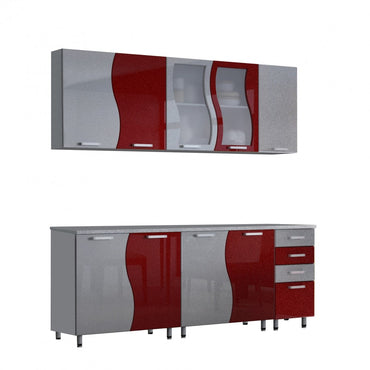 BUCATARIE CIP S MDF ROSU METALIZAT 2M