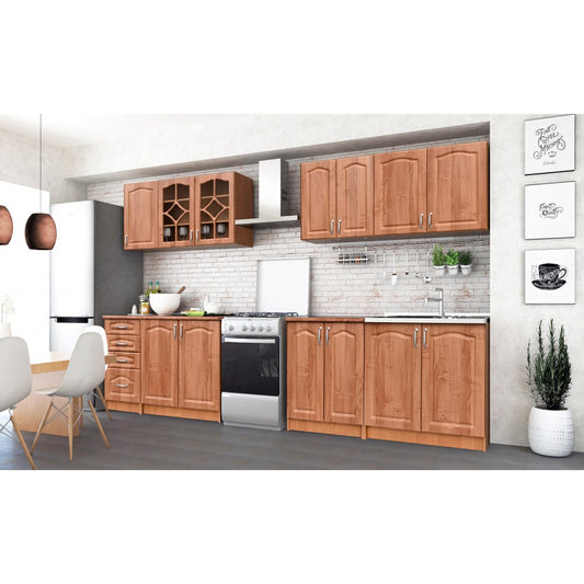 Bucatarie Olea Mebel MDF 2.6M cires cu blat intreg