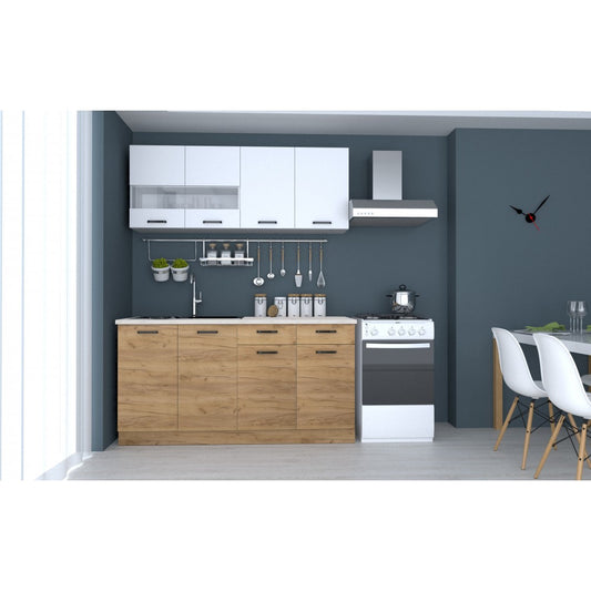Bucatarie VIO 1.6M, 160x60x200cm,  stejar k003