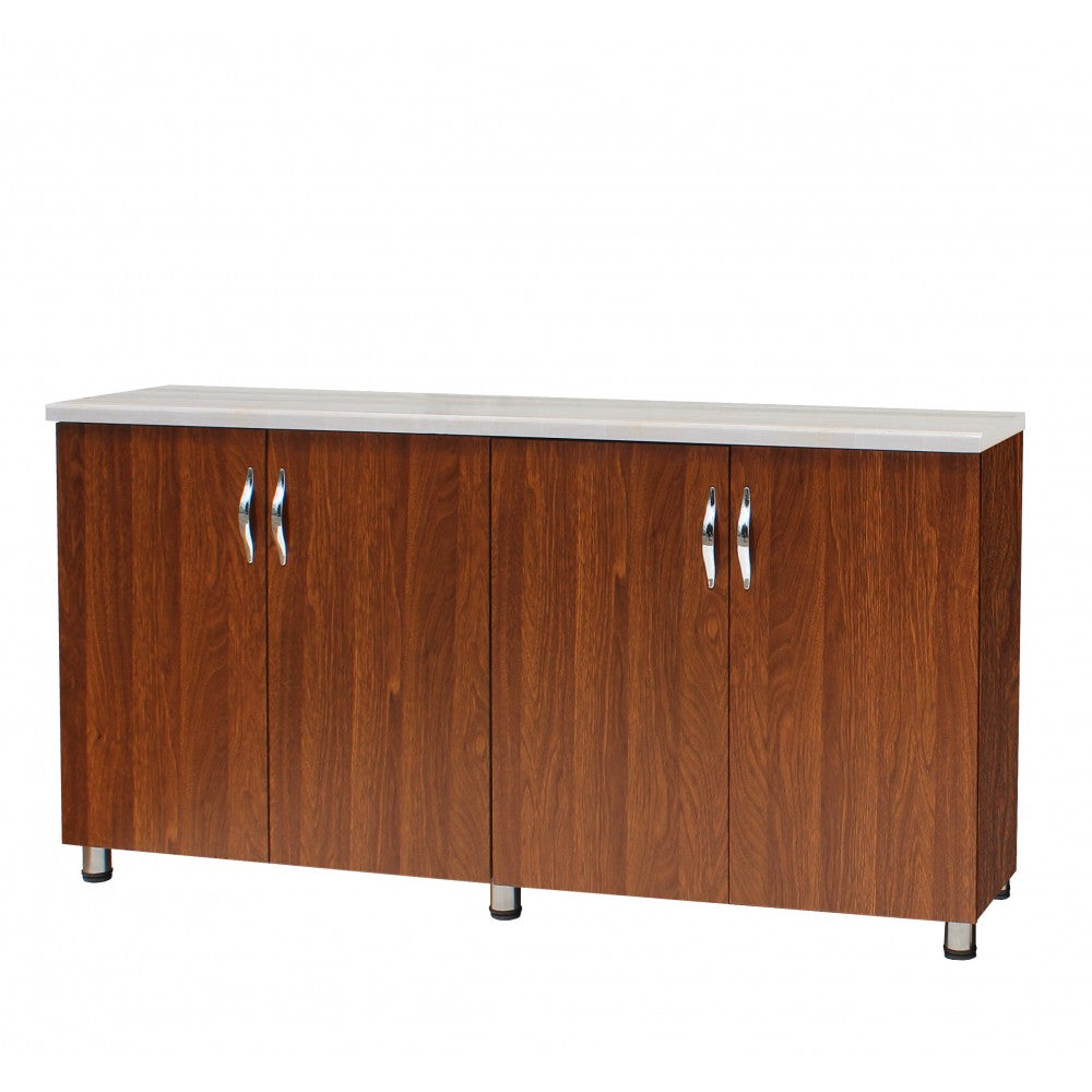 Bucatarie Yustina nuc, 280x43x189cm
