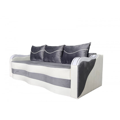 CANAPEA EXTENSIBILA SIMONA 225x74x100 CM, GRI, ALB