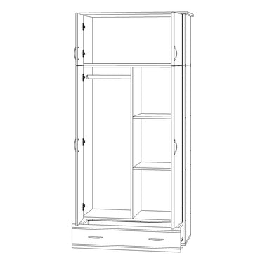 Dulap 2 USI SOFT, 95x51x203cm, sonoma