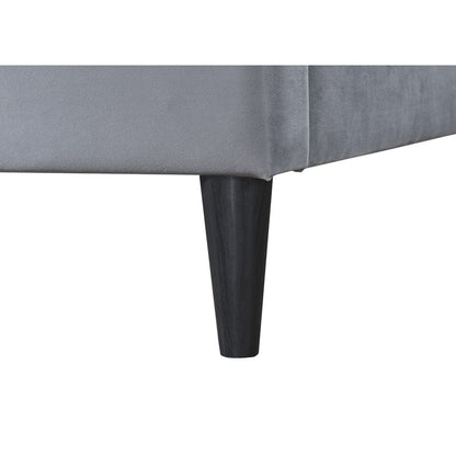 Pat tapitat Chelsea, 140x200, cadru din lemn cu somiera fixa, culoare Gri