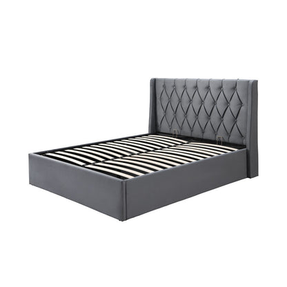 Pat tapitat Prestige 1 180x200 spatiu de depozitare culoare Gri
